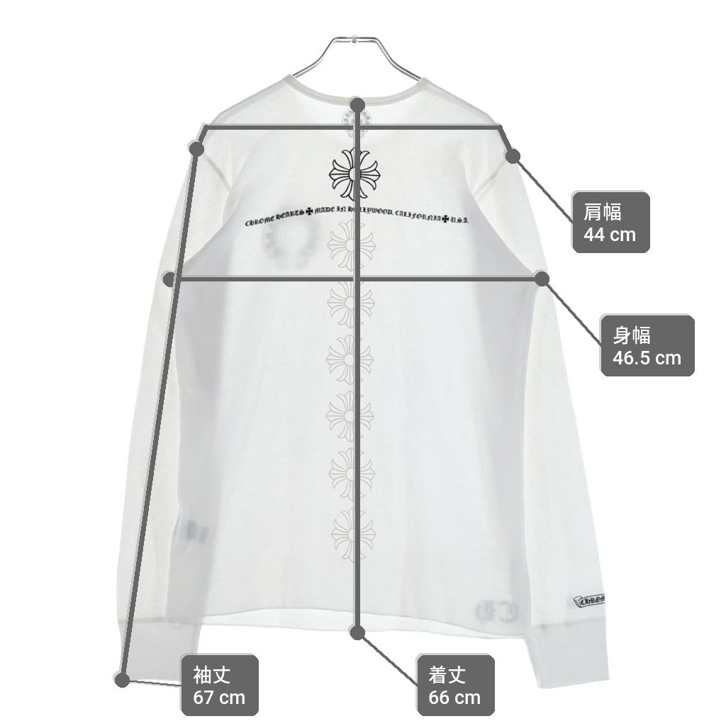 CHROME HEARTS(クロムハーツ) Horseshoe L/S Tee ホースシュー サーマル 長袖Tシャツ カットソー ホワイト