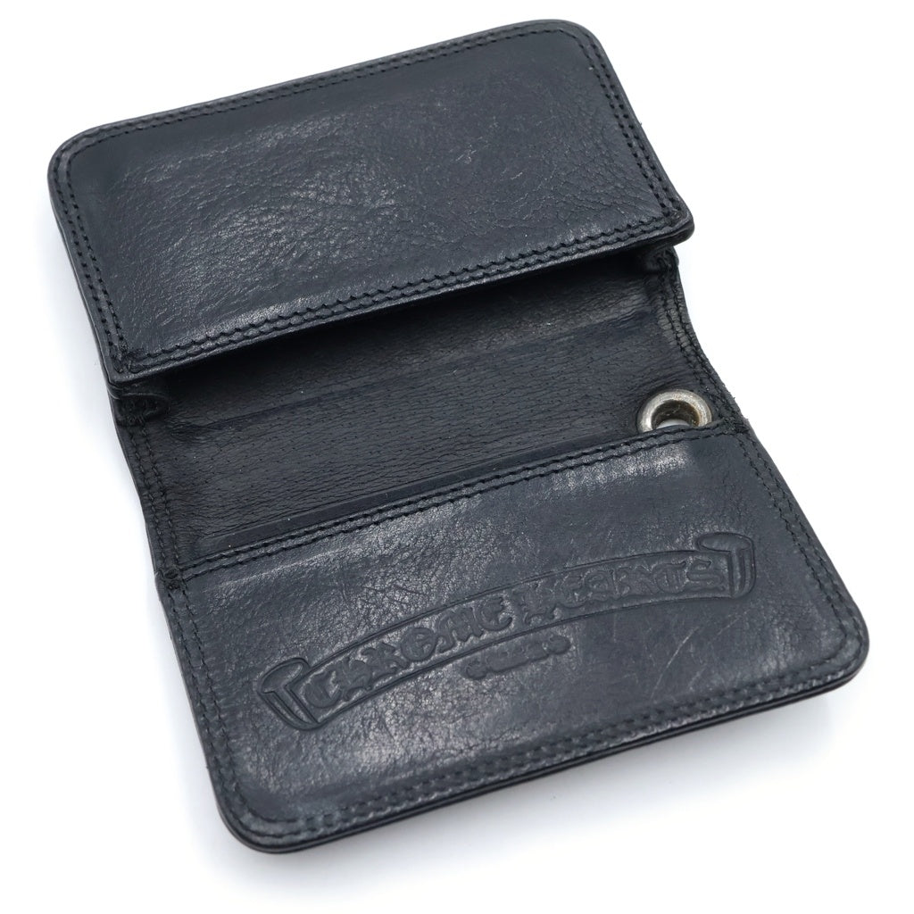 CHROME HEARTS(クロムハーツ) CARD CASE グロメット付き レザーカードケース ブラック