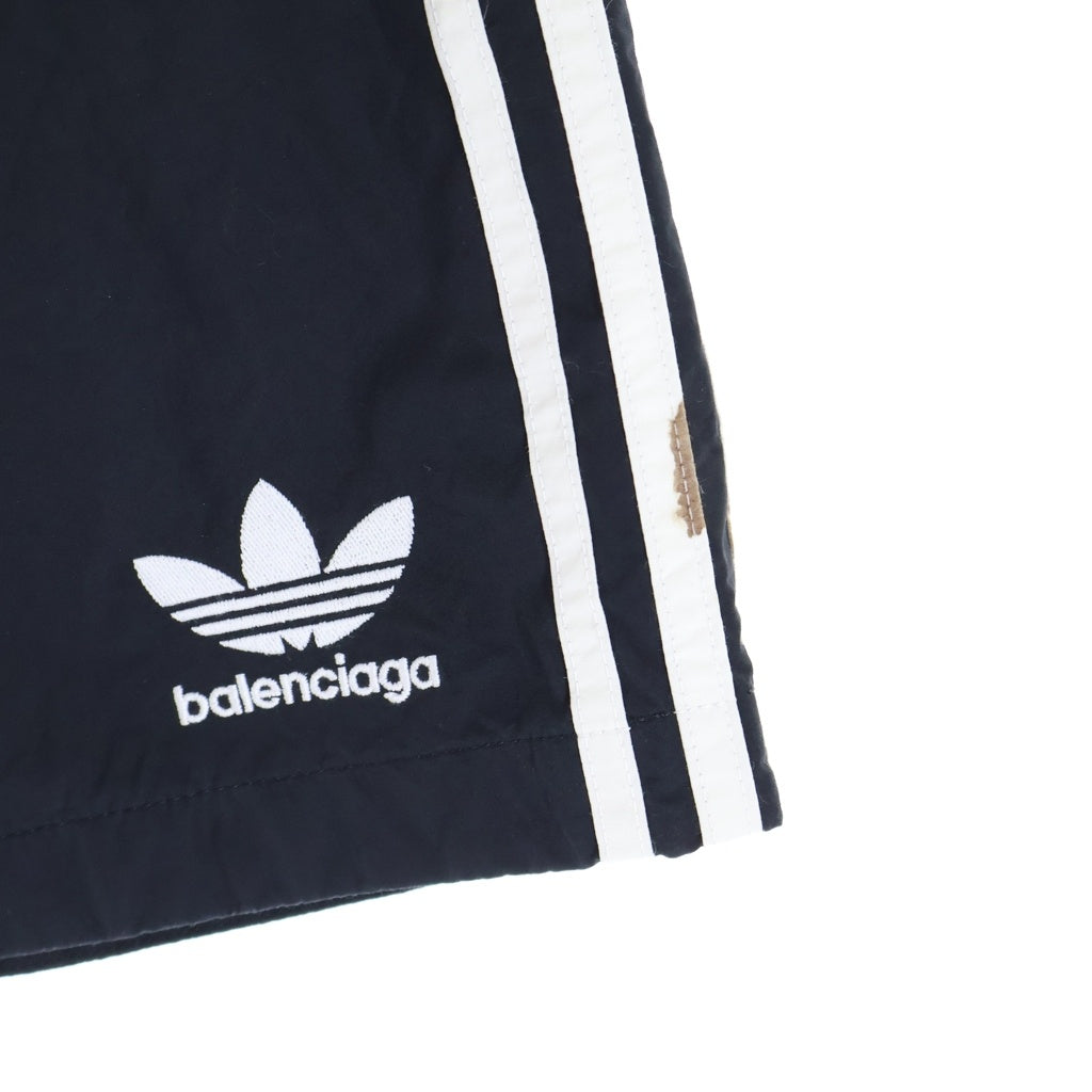 BALENCIAGA(バレンシアガ) 22AW ×adidas アディダス サイドライン ナイロンショーツ ハーフパンツ ブラック TNQ22 712282