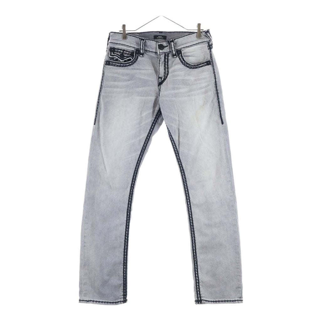 TRUE RELIGION(トゥルーレリジョン) RICKY SUPER QT STRAIGHT JEANS ストレートデニムパンツ グレー TRUE460