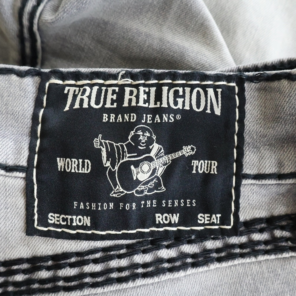TRUE RELIGION(トゥルーレリジョン) RICKY SUPER QT STRAIGHT JEANS ストレートデニムパンツ グレー TRUE460