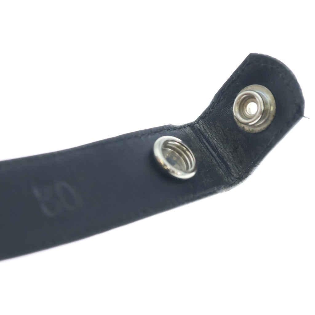 CHROME HEARTS(クロムハーツ) 1.0 STRAP 1.0inchスクロールレーベルリベッツ レザーベルト ブラック
