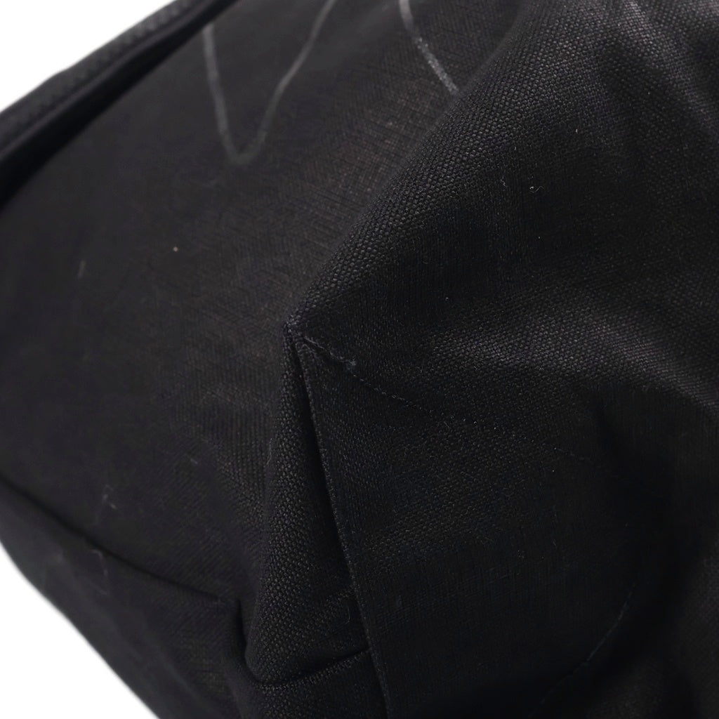 Yohji Yamamoto(ヨウジヤマモト) ロゴデザイン キャンバス生地 メッセンジャーバッグ ショルダーバッグ ブラック レディース