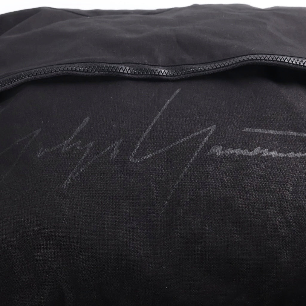 Yohji Yamamoto(ヨウジヤマモト) ロゴデザイン キャンバス生地 メッセンジャーバッグ ショルダーバッグ ブラック レディース