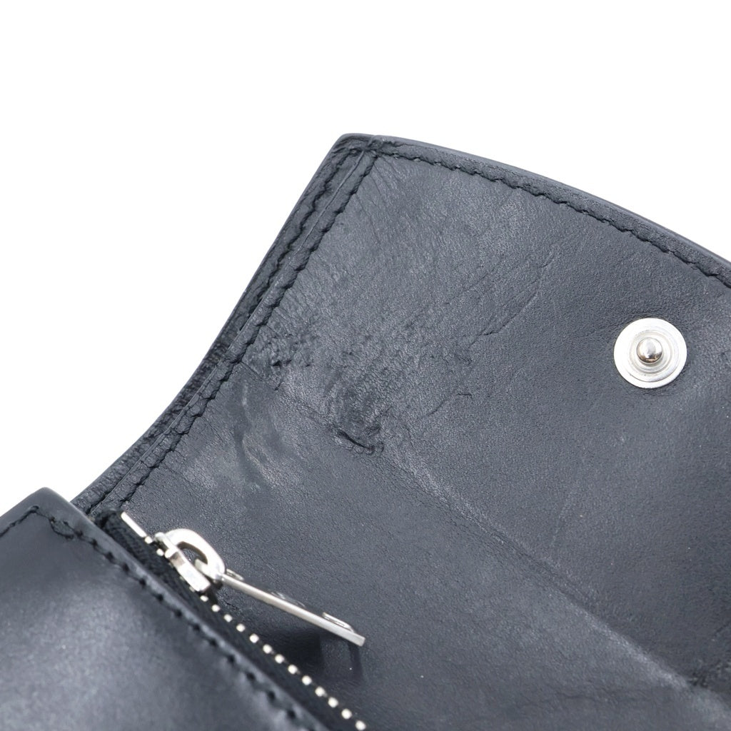 Maison Martin Margiela(メゾンマルタンマルジェラ) 4ステッチ 三つ折りレザー財布 ブラック レディース