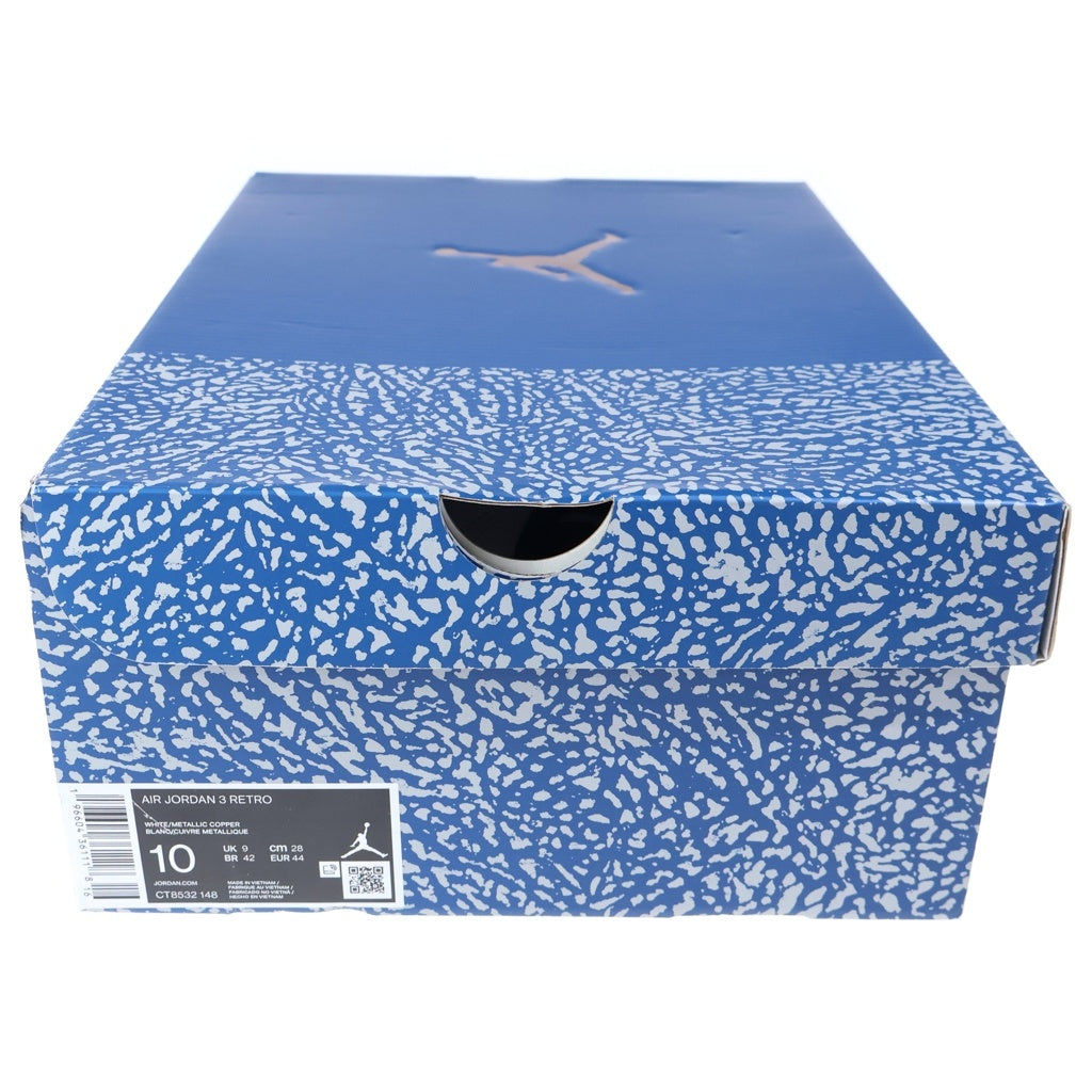 NIKE(ナイキ) AIR JORDAN 3 RETRO TRUE BLUE エアジョーダン3 レトロ トゥルーブルー ローカットスニーカー ホワイト/ブルー US10/28cm CT8532-148