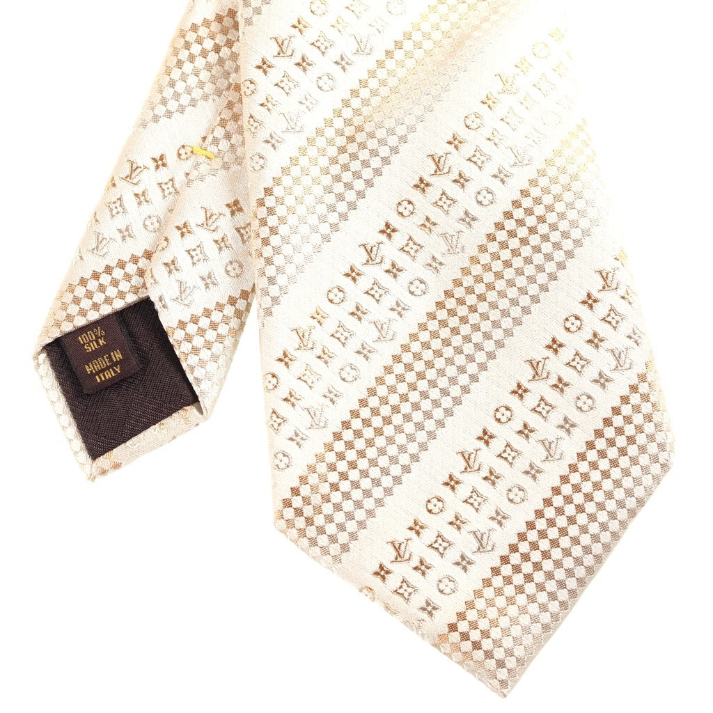 LOUIS VUITTON(ルイヴィトン) ダミエ モノグラム シルクネクタイ ゴールド