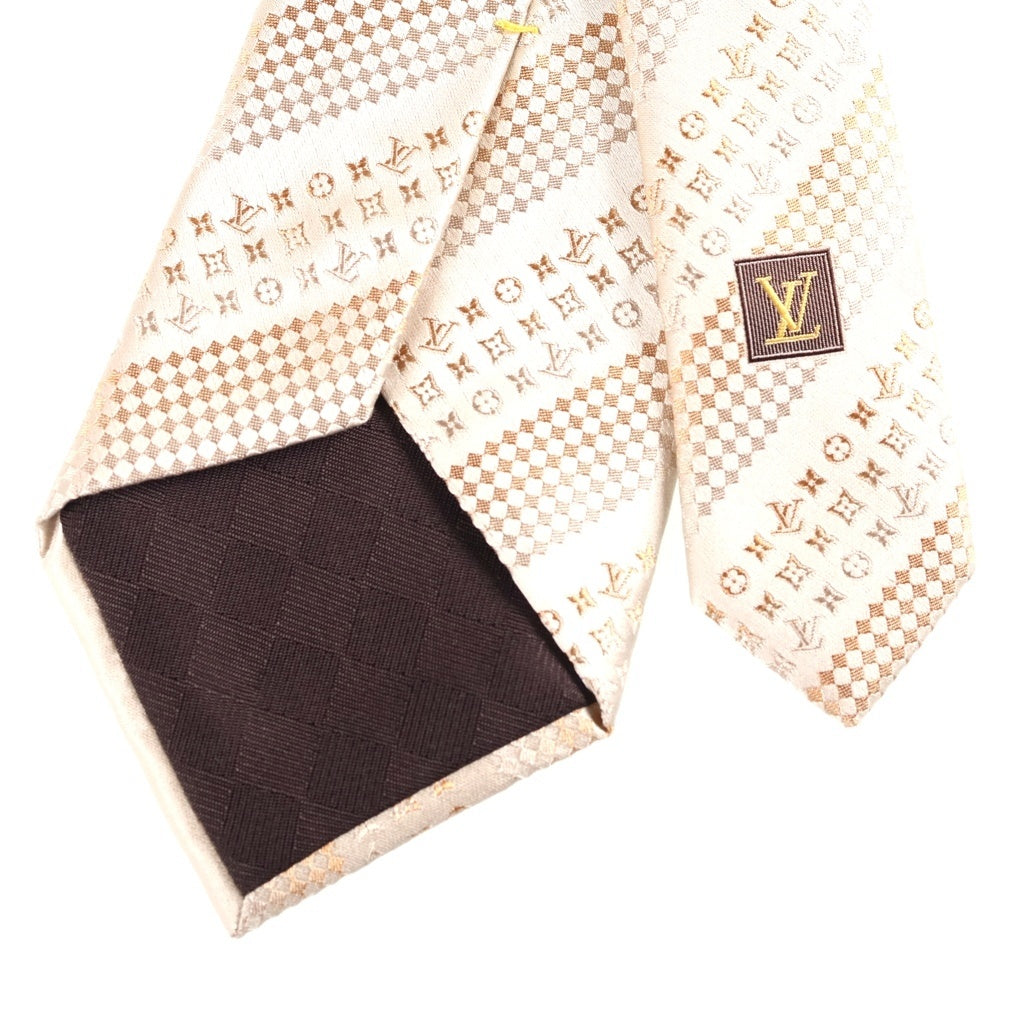 LOUIS VUITTON(ルイヴィトン) ダミエ モノグラム シルクネクタイ ゴールド