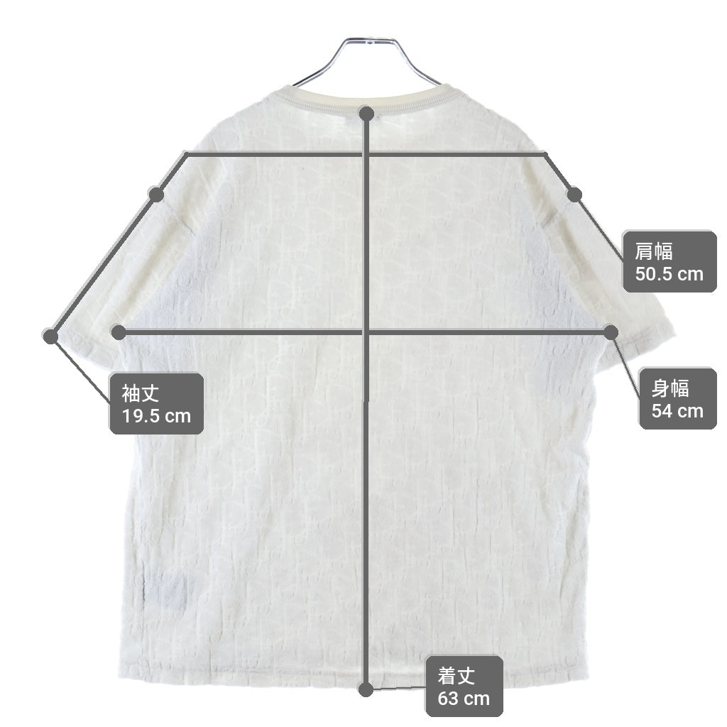 DIOR(ディオール) オブリーク総柄 パイル 半袖Tシャツ カットソー ホワイト 113J692A0614