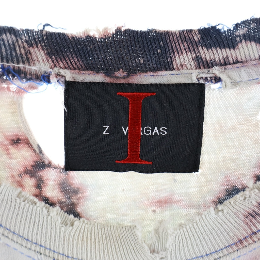 Z.VARGAS(ザックバルガス) ブリーチ加工 リメイク 長袖Tシャツ ロンT カットソー ブルー