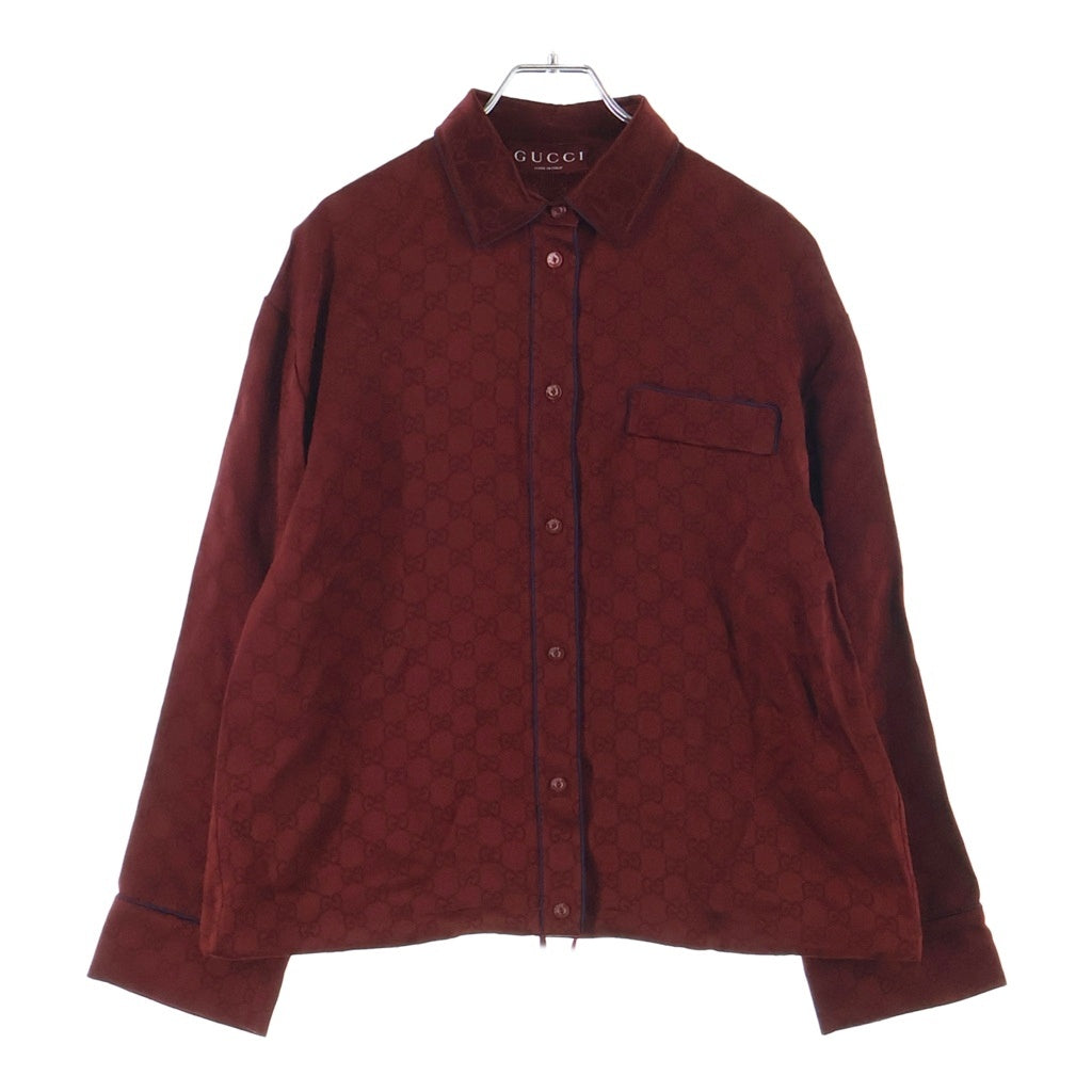 GUCCI(グッチ) GG総柄 レーヨン 長袖シャツ レッド レディース 836292 Z7ADF