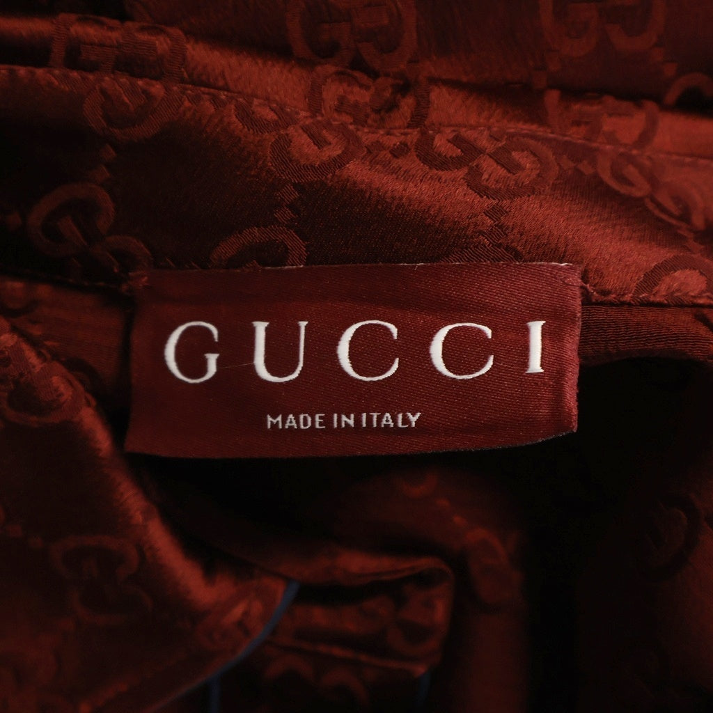 GUCCI(グッチ) GG総柄 レーヨン 長袖シャツ レッド レディース 836292 Z7ADF