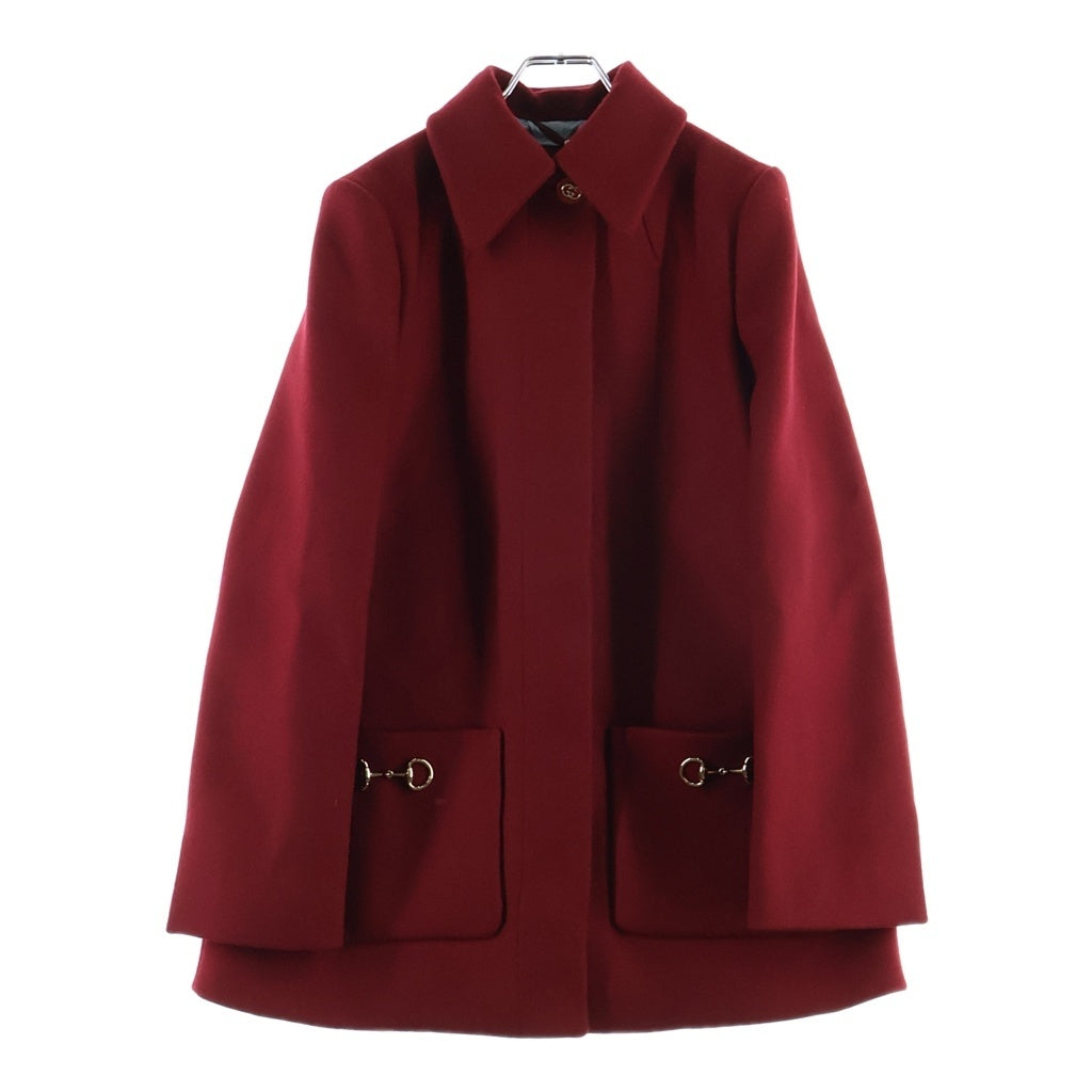 GUCCI(グッチ) ホースビットデザイン GGロゴデザイン ウールコート レッド 842516ZARFV レディース