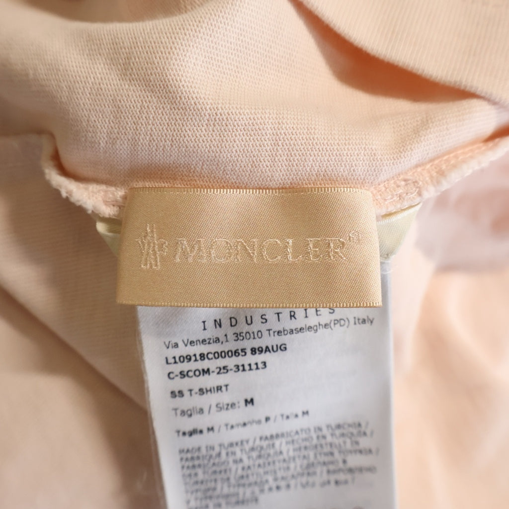 MONCLER(モンクレール) 26SS WHITE T shirt with printed logo プリントロゴデザイン クルーネック カットソー 半袖Tシャツ ピンク L10918C00065