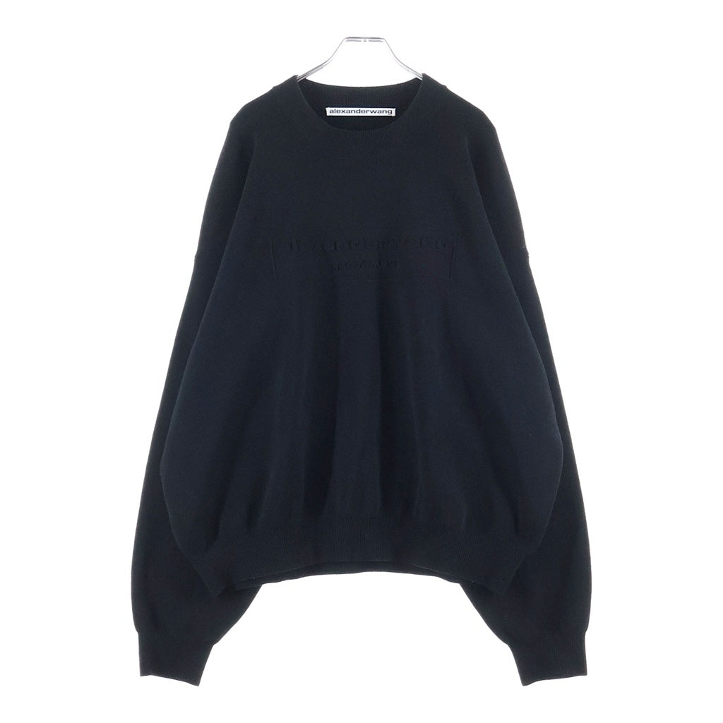 ALEXANDER WANG(アレキサンダーワン) エンボスロゴ クルーネックニット セーター ブラック 1LC3231017