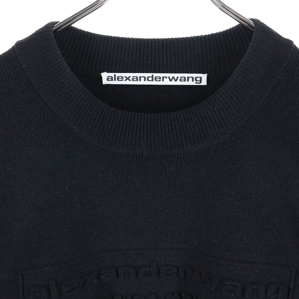 ALEXANDER WANG(アレキサンダーワン) エンボスロゴ クルーネックニット セーター ブラック 1LC3231017