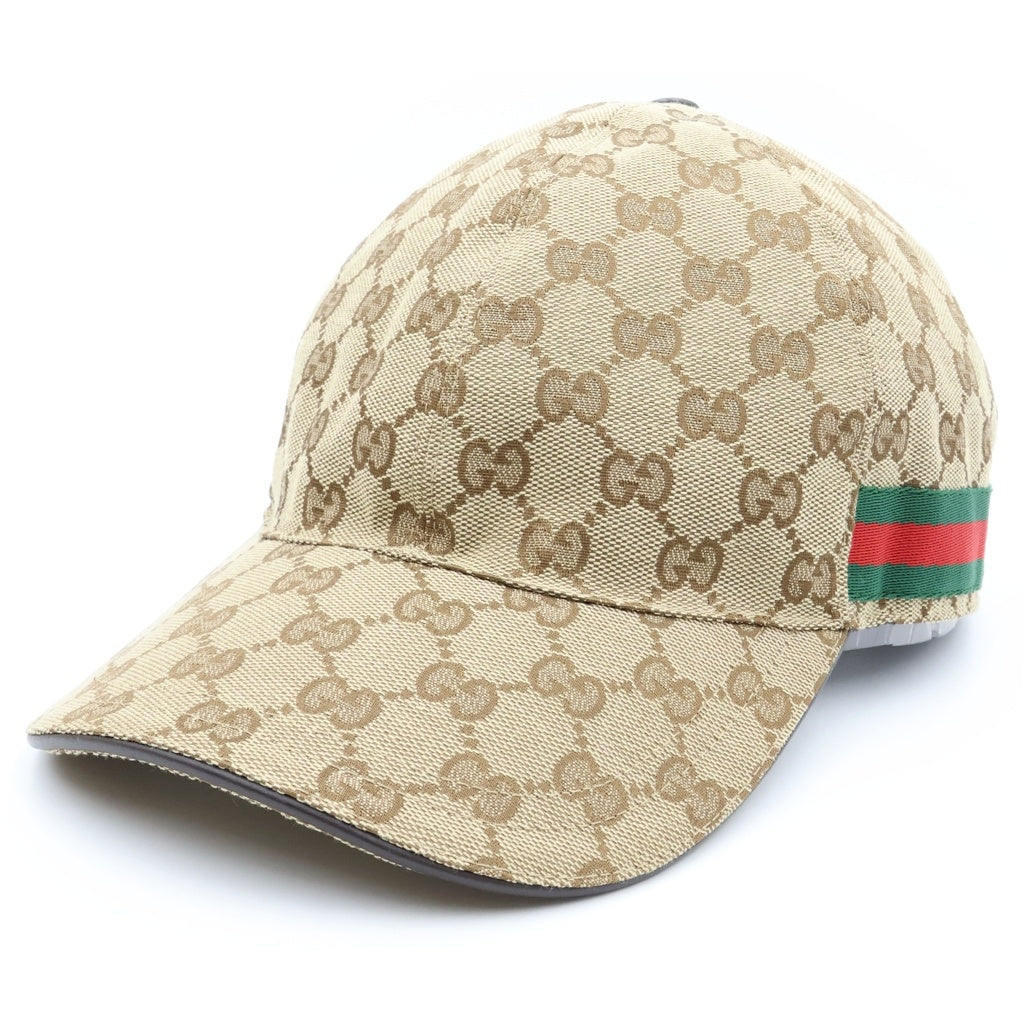 GUCCI(グッチ) シェリーライン GGキャンバス ベースボールキャップ 帽子 ブラウン 200035 レディース
