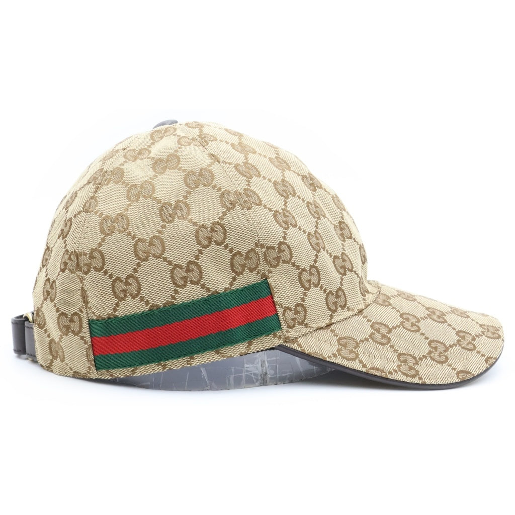 GUCCI(グッチ) シェリーライン GGキャンバス ベースボールキャップ 帽子 ブラウン 200035 レディース