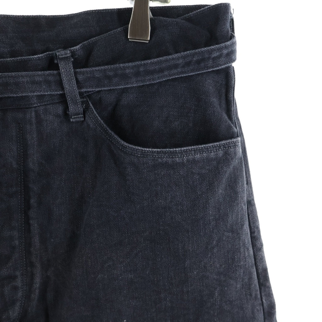 blurhms(ブラームス) 12.9oz Denim Bias Belted Pants ビアス ベルテッド デニムパンツ ブラック BHS26S012
