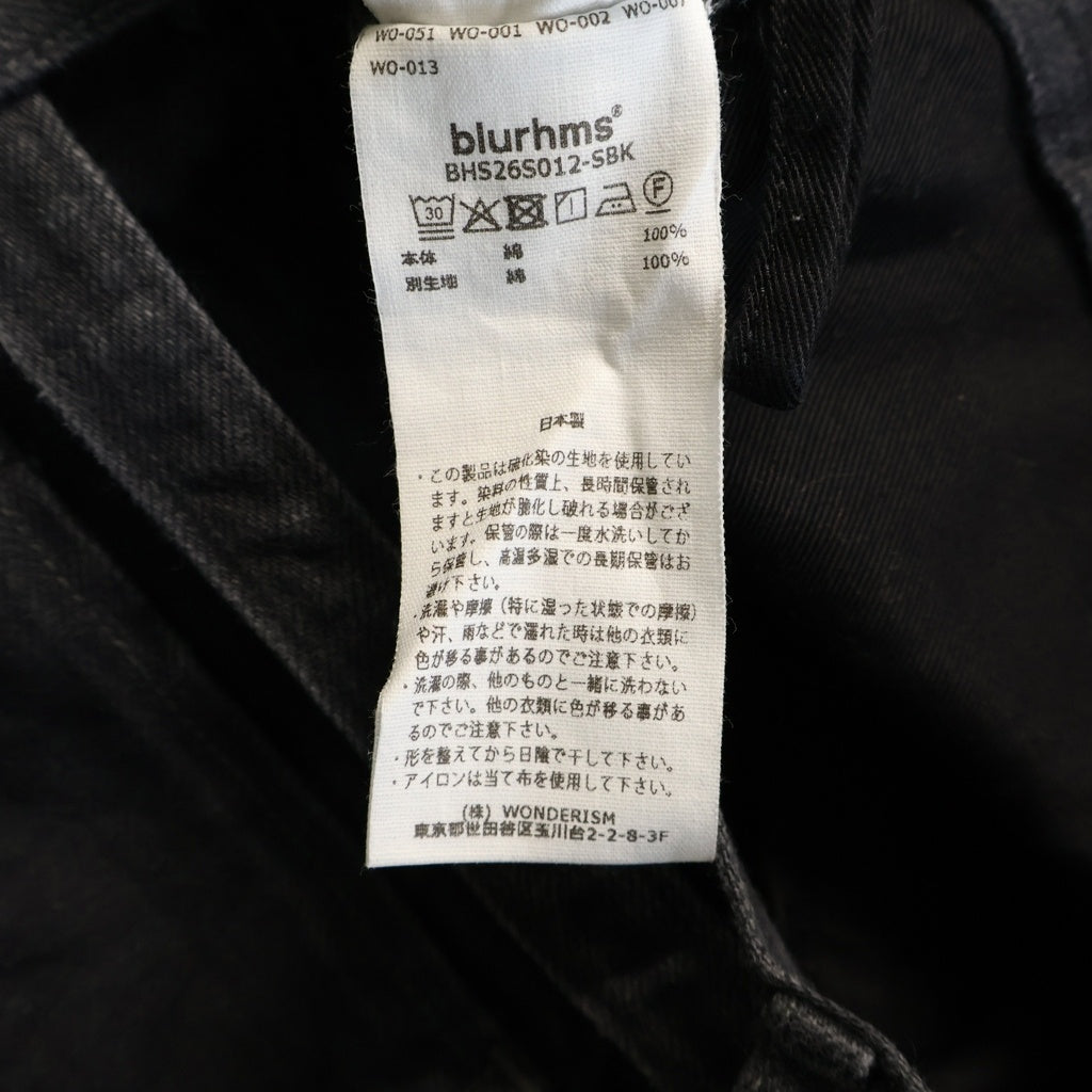 blurhms(ブラームス) 12.9oz Denim Bias Belted Pants ビアス ベルテッド デニムパンツ ブラック BHS26S012