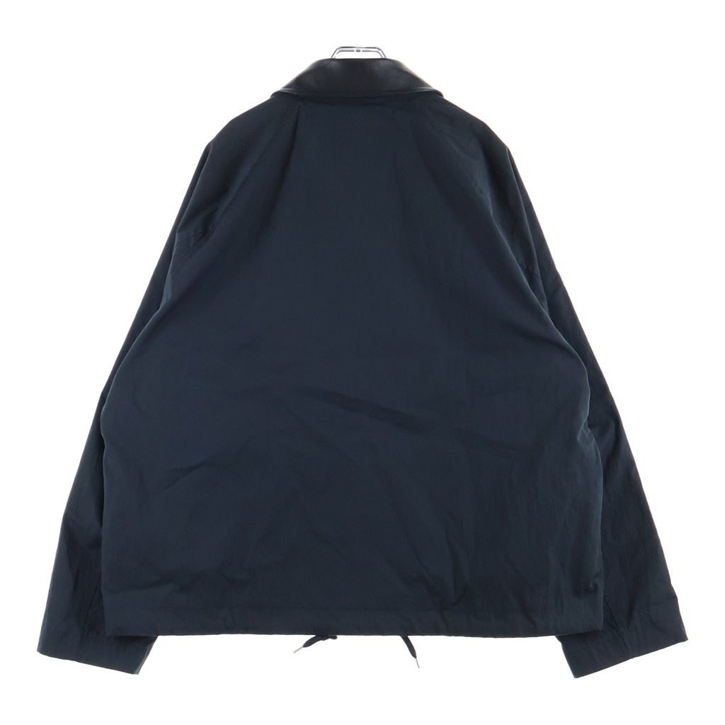 STUDIO NICHOLSON(スタジオニコルソン) DANI JACKET ダニー レザー切り替え ナイロンジャケット ブラック 51-10-652005