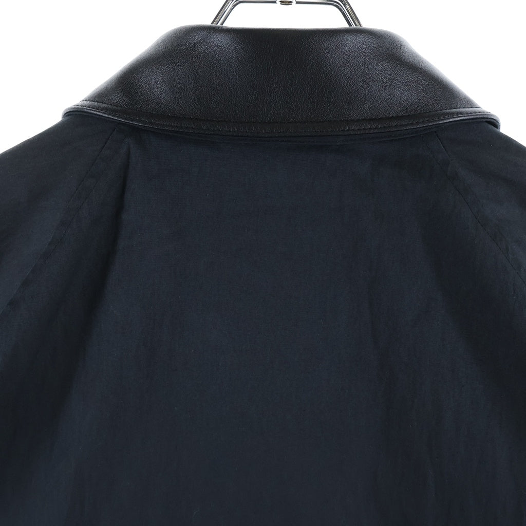 STUDIO NICHOLSON(スタジオニコルソン) DANI JACKET ダニー レザー切り替え ナイロンジャケット ブラック 51-10-652005
