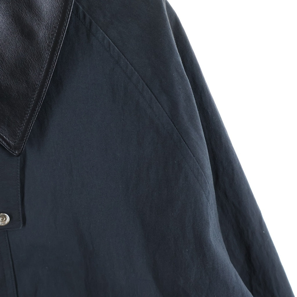 STUDIO NICHOLSON(スタジオニコルソン) DANI JACKET ダニー レザー切り替え ナイロンジャケット ブラック 51-10-652005