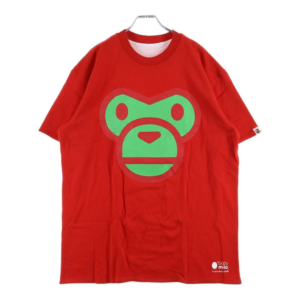 A BATHING APE(アベイシングエイプ) BABY MILO ベイビーマイロ 半袖Tシャツ カットソー レッド