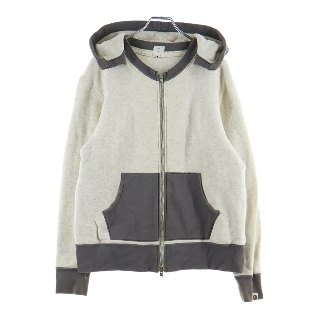 A BATHING APE(アベイシングエイプ) ダブルフェイス 後付けジップアップフーディー パーカー グレー