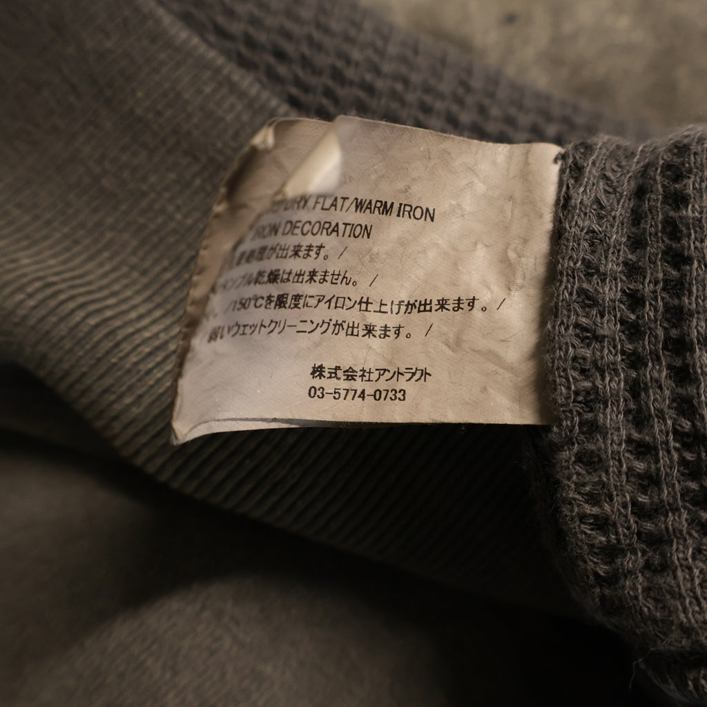 READY MADE(レディメイド) DOUBLE FACE HOODIE ダブル フェイス ダメージ加工 フーデッド スウェット パーカー グレー RE-CO-BK-00-00-284