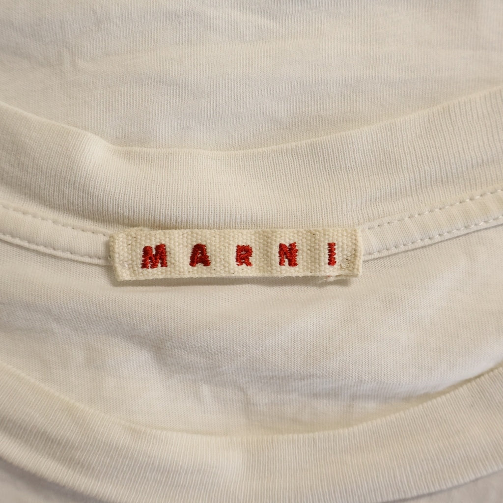 MARNI(マルニ) ミニロゴ刺繍半袖Tシャツ カットソー ホワイト HUMU0198X1 UTCZ57