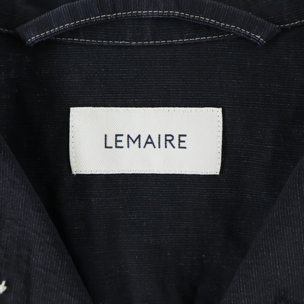LEMAIRE(ルメール) チェーンステッチデザイン 胸ポケット 解禁 半袖シャツ ブラック 1159-343-7714