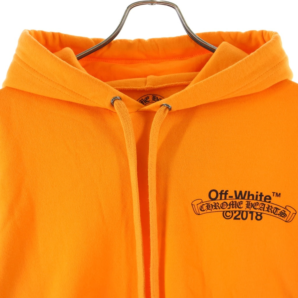 CHROME HEARTS(クロムハーツ) ×OFF HD PLVR V OFF WHITE オフホワイト ロゴプリント プルオーバーパーカー オレンジ