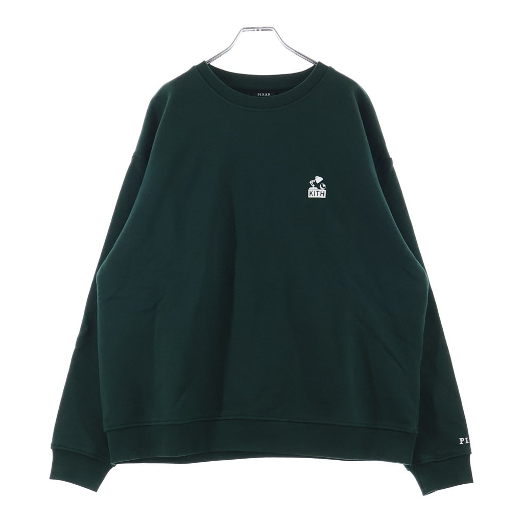 KITH(キス) ×PIXAR ピクサー ワンポイントプリント クルーネックスウェット トレーナー グリーン