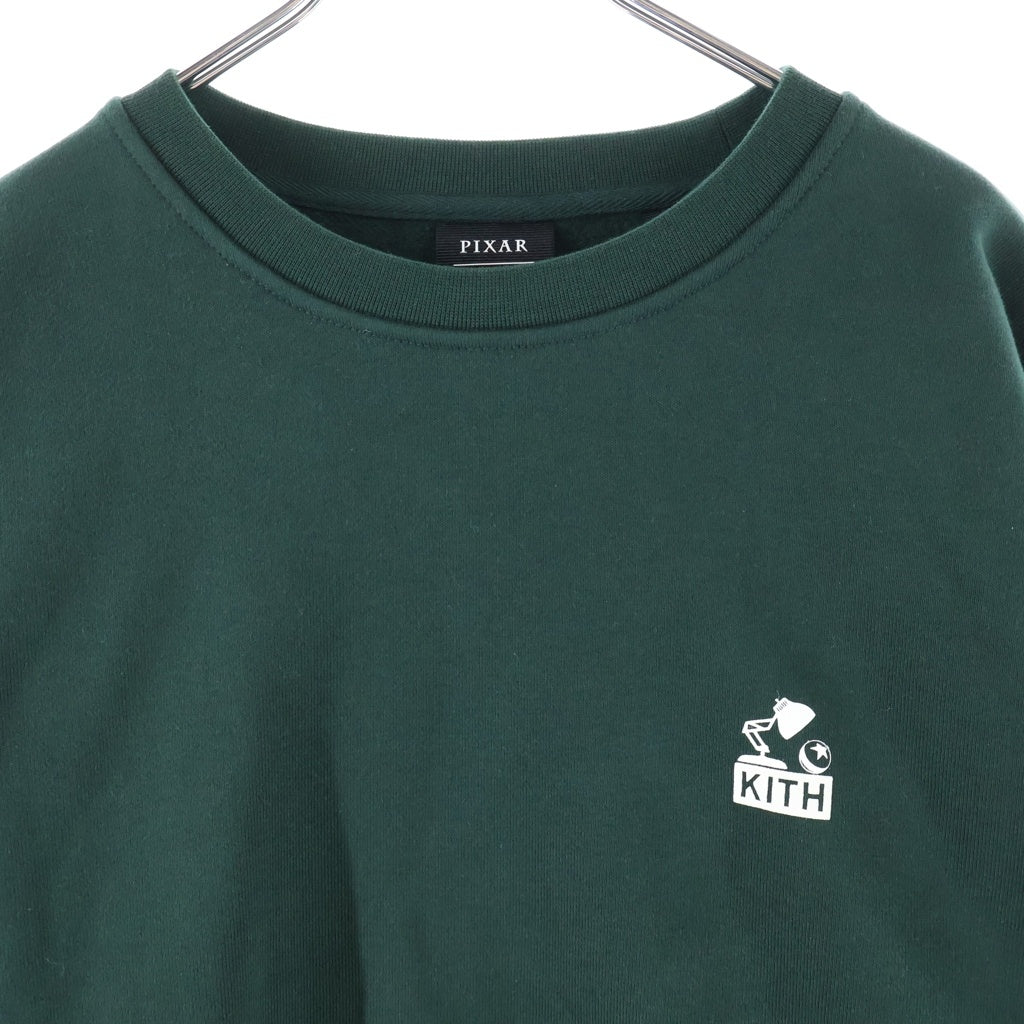 KITH(キス) ×PIXAR ピクサー ワンポイントプリント クルーネックスウェット トレーナー グリーン
