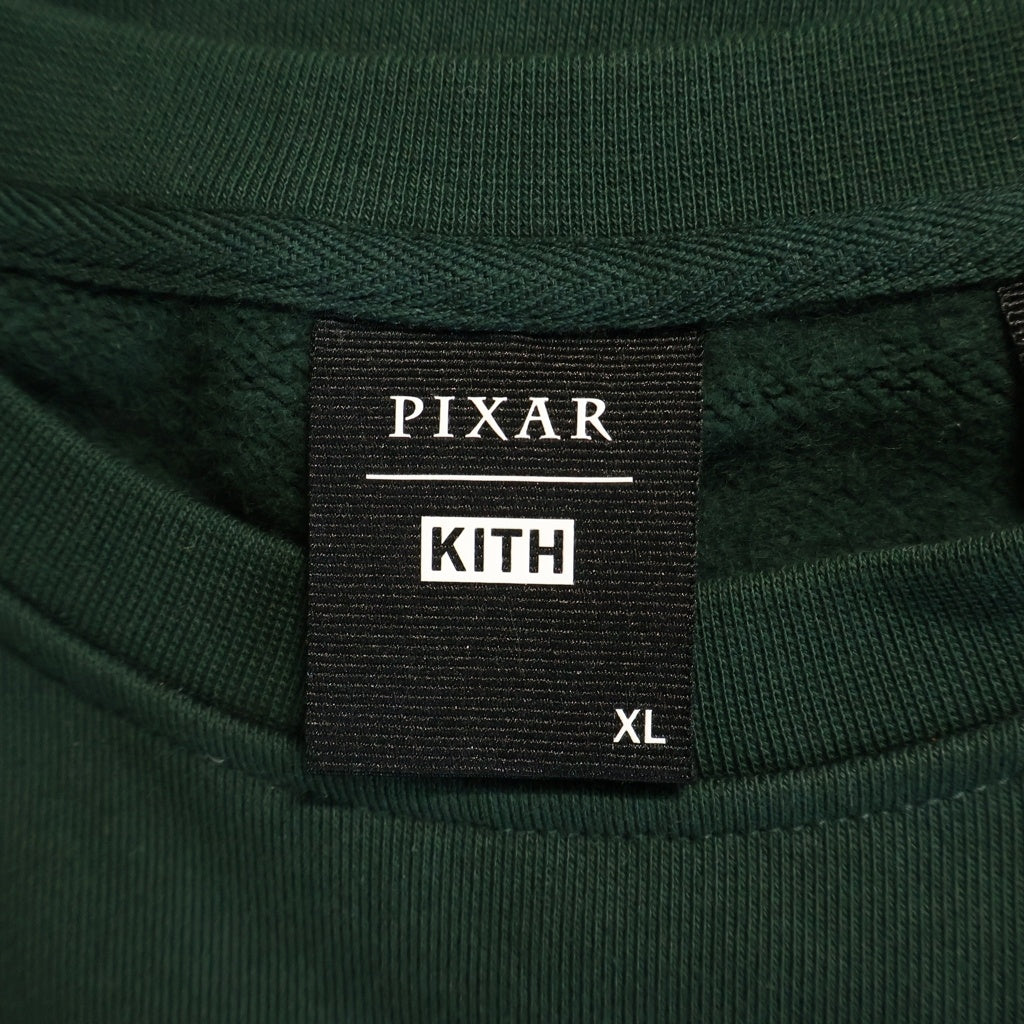 KITH(キス) ×PIXAR ピクサー ワンポイントプリント クルーネックスウェット トレーナー グリーン