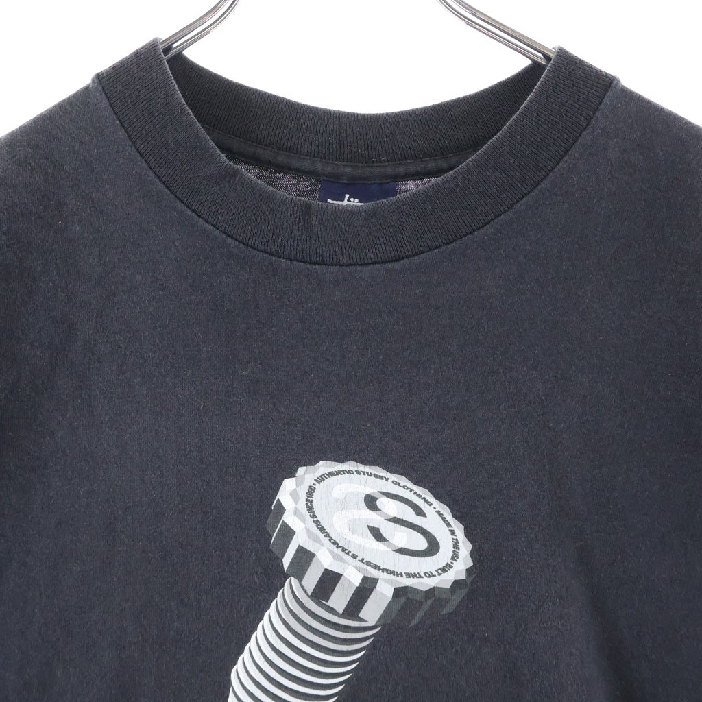 STUSSY(ステューシー) 90s VINTAGE OLD SS BOLT TEE Sボルトプリント 紺タグ 半袖Tシャツ ネイビー