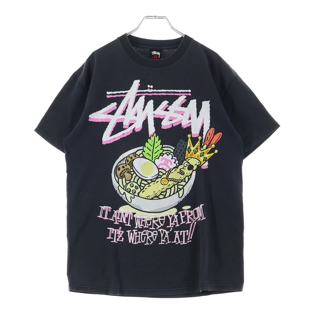 STUSSY(ステューシー) 00s VINTAGE OLD LOGO PRINT TEE メキシコ製 黒タグ 両面プリント半袖Tシャツ ブラック