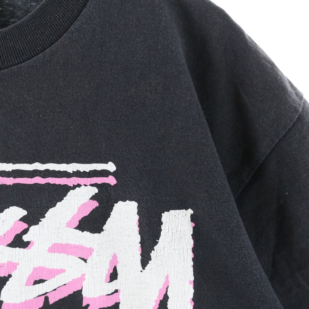 STUSSY(ステューシー) 00s VINTAGE OLD LOGO PRINT TEE メキシコ製 黒タグ 両面プリント半袖Tシャツ ブラック
