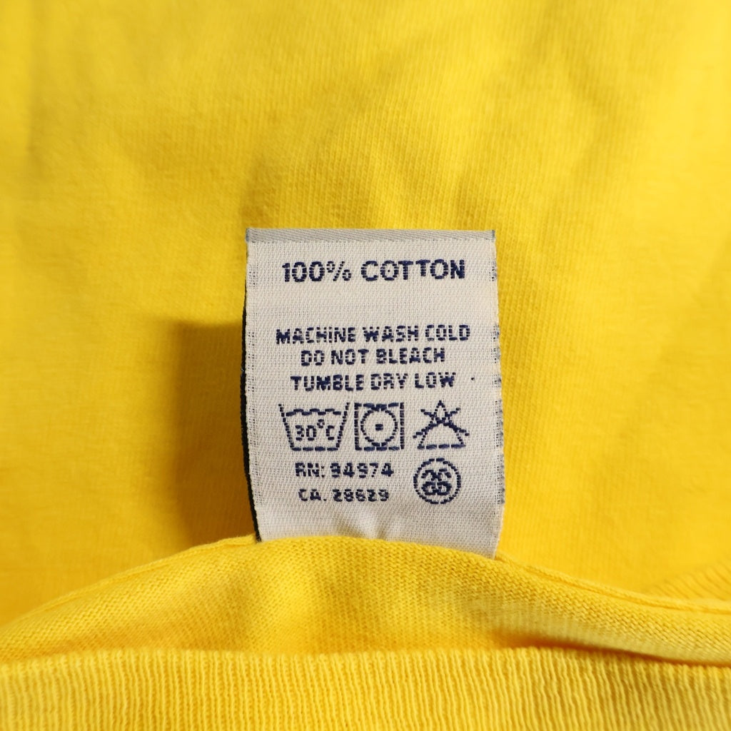 STUSSY(ステューシー) 90-00s VINTAGE OLD AMERICA03 TEE USA製 初期銀タグ ロゴプリント半袖Tシャツ イエロー