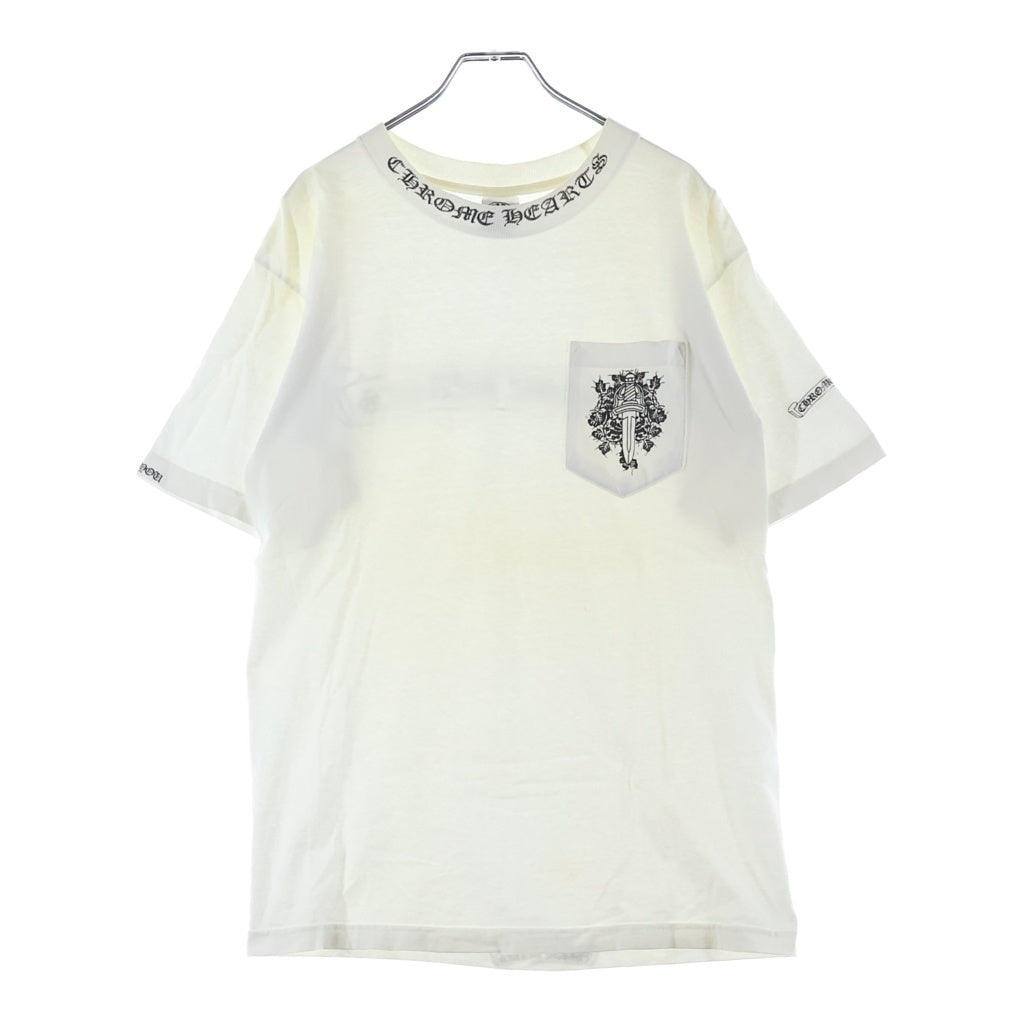 CHROME HEARTS(クロムハーツ) OLD CH T-SHIRT オールド ネックロゴ ダガープリント 半袖Tシャツ ホワイト