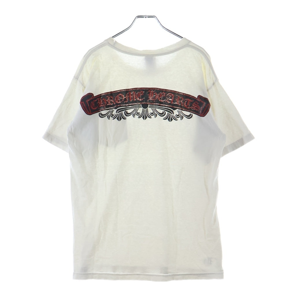 CHROME HEARTS(クロムハーツ) OLD FLRL CRS TEE オールド フローラルクロス スクロールラベルプリント クルーネック 半袖Tシャツ カットソー ホワイト
