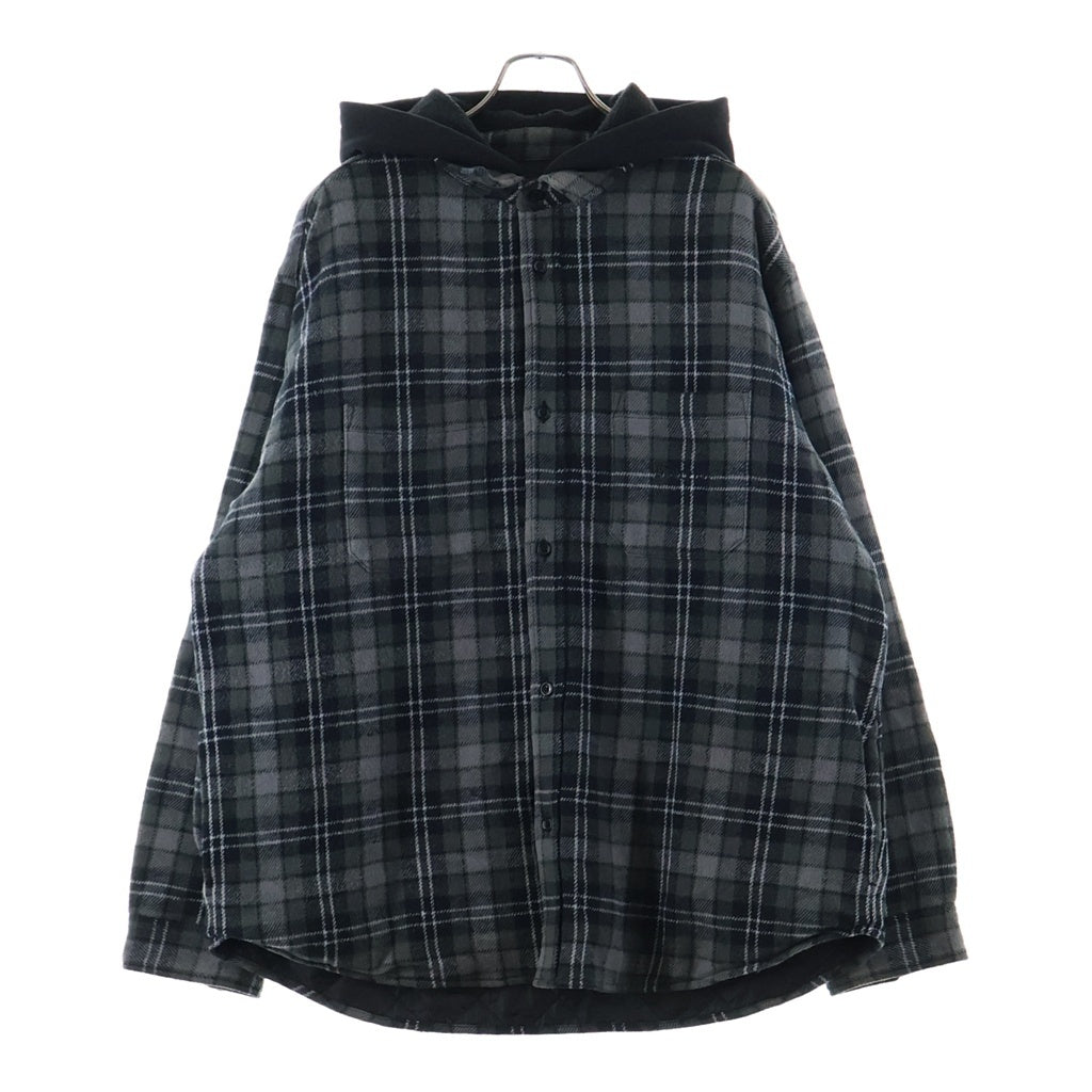 SUPREME(シュプリーム) 23AW Tartan Flannel Hooded Shirt タータンチェック フランネルシャツ ブラック
