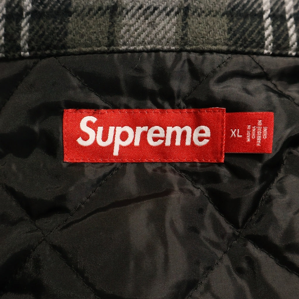SUPREME(シュプリーム) 23AW Tartan Flannel Hooded Shirt タータンチェック フランネルシャツ ブラック