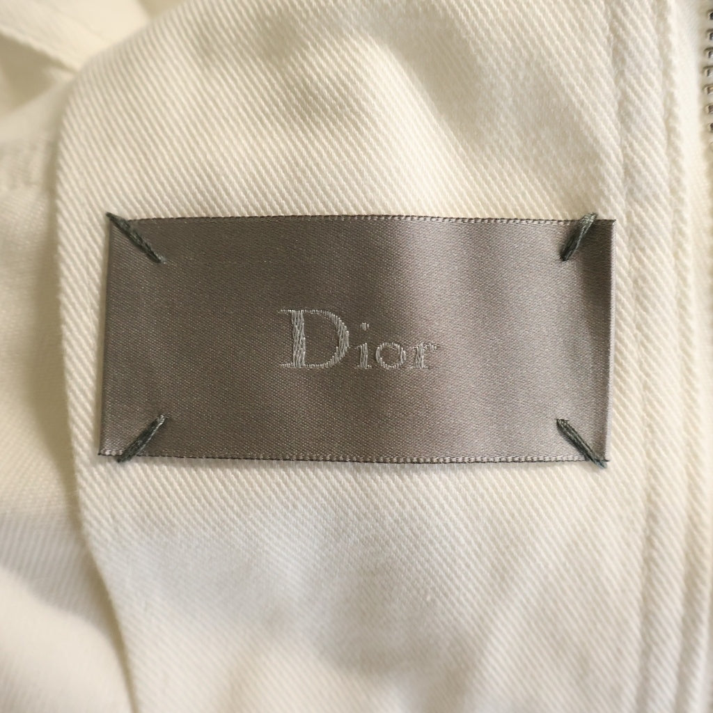 Dior HOMME(ディオールオム) フロント4フラップポケット ジップデニムジャケット ホワイト