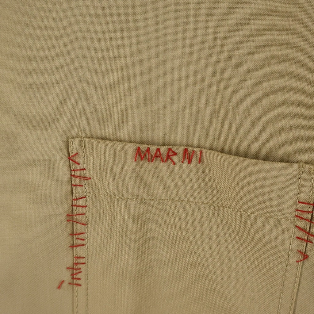 MARNI(マルニ) ポリエステルウールトロピカルバイカラーシャツ 長袖シャツ ベージュ/グレー CUMU0278QS TW839
