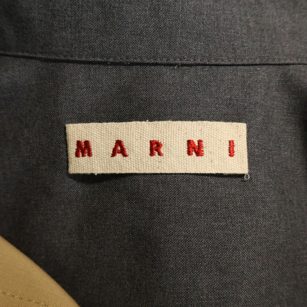 MARNI(マルニ) ポリエステルウールトロピカルバイカラーシャツ 長袖シャツ ベージュ/グレー CUMU0278QS TW839