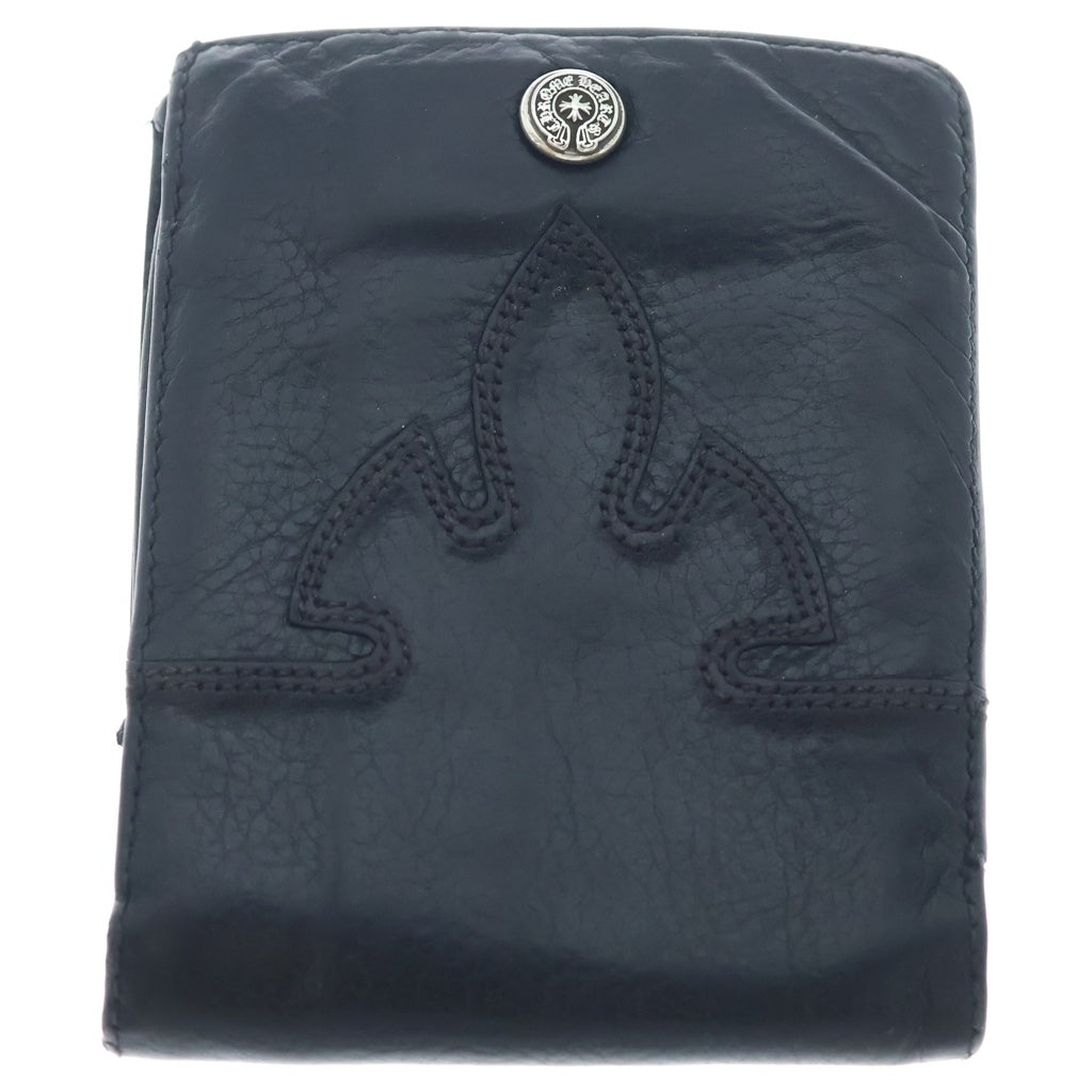 CHROME HEARTS(クロムハーツ) AINT NOTHIN 2 DO フレアニー二つ折りレザーウォレット 財布 ブラック