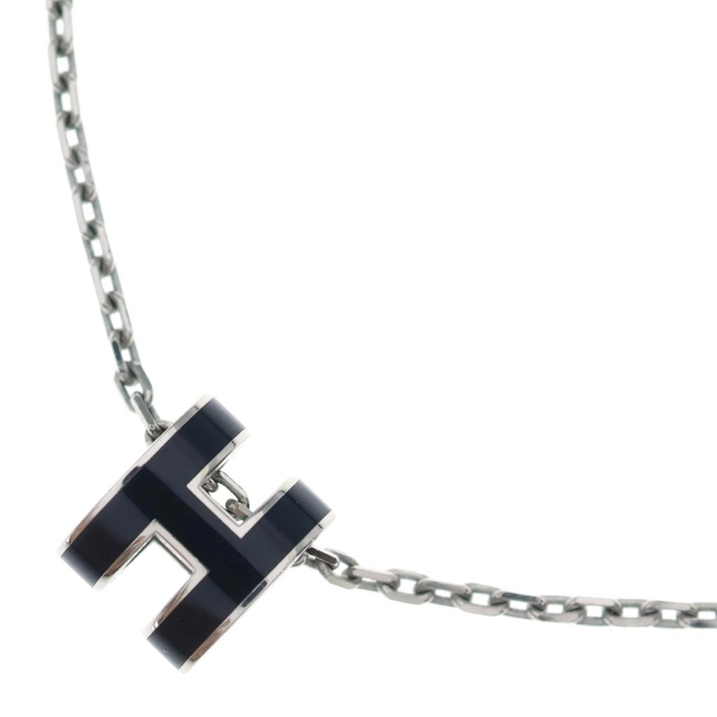HERMES(エルメス) ミニHチャーム ポップアッシュH ネックレス ブラック/シルバー H147992FP レディース