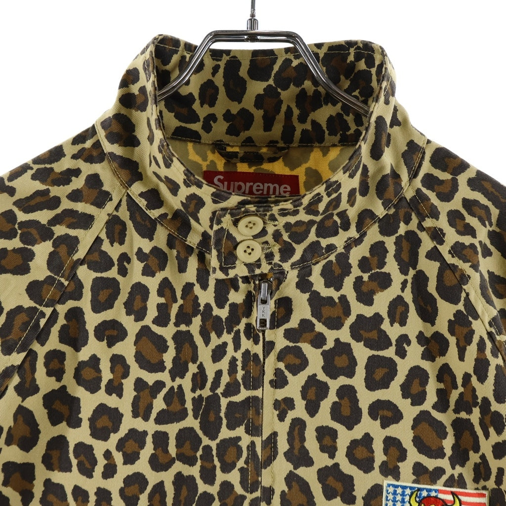 SUPREME(シュプリーム) 24SS ×Toy Machine Harrington Jacket トイマシーン ハリントン ロゴデザイン レオパード柄 ジップアップジャケット ブラウン